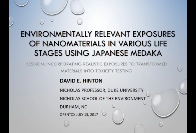 Environmentally Relevant Exposures of Nano-materials